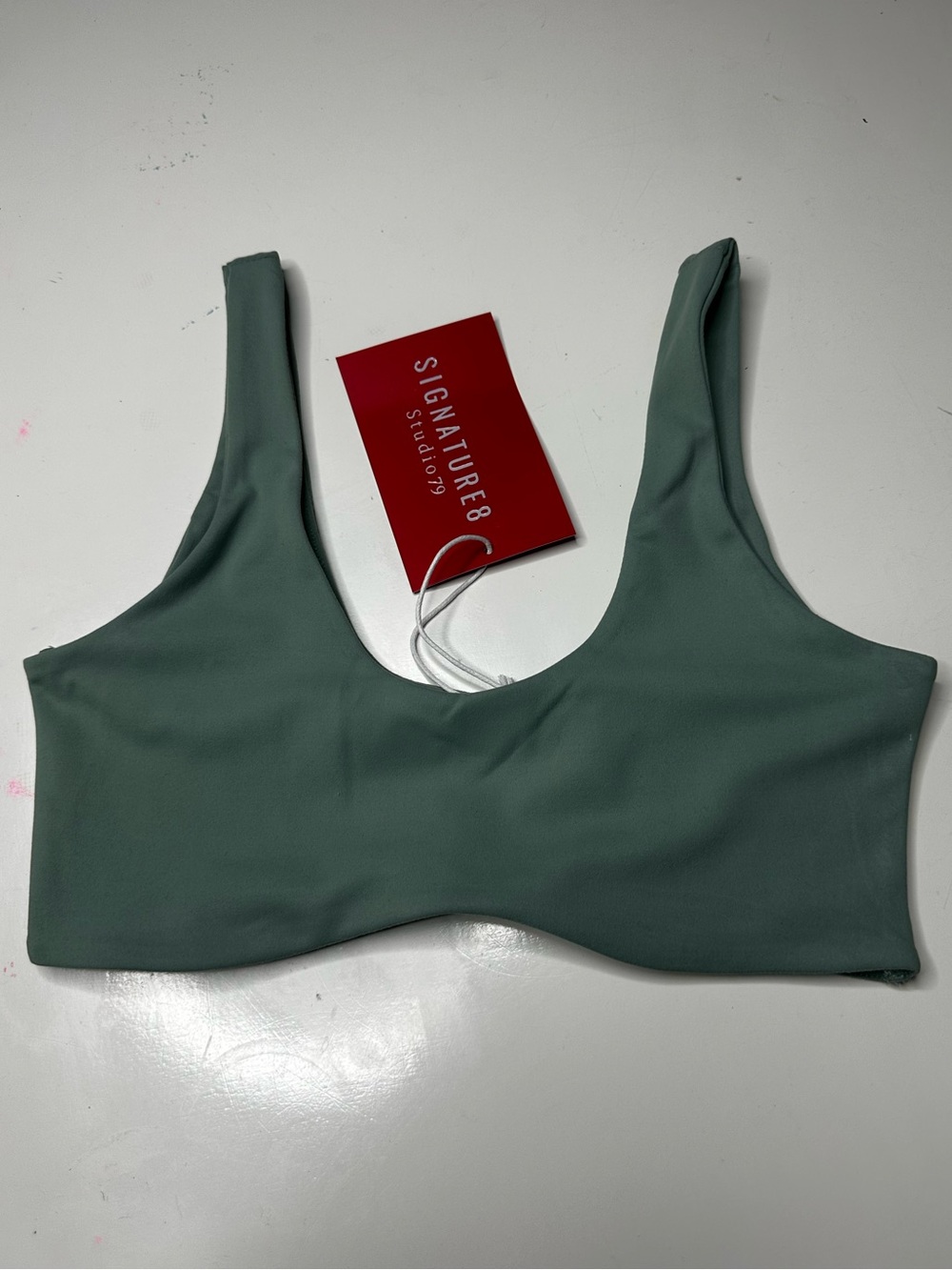 Signature8 Dusty Sage Scoop Bralette Sports Bra Size Small